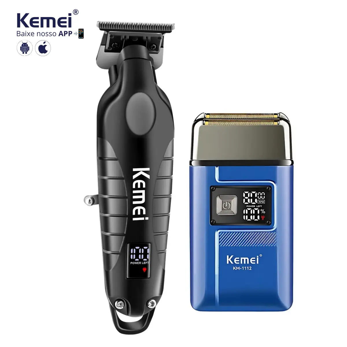 Kit Acabamento 0Gap Km-2293 + Barbeador Km-1112 | Kemei ®