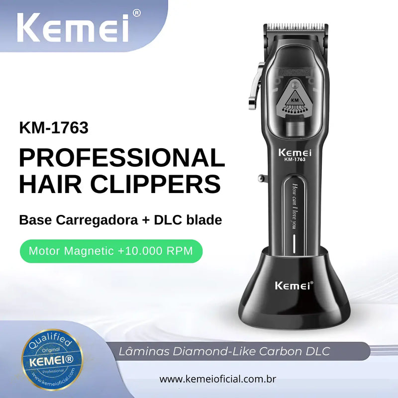 Máquina de Corte 10w +10.000RPM com Base carregadora Km-1763 | Kemei ®