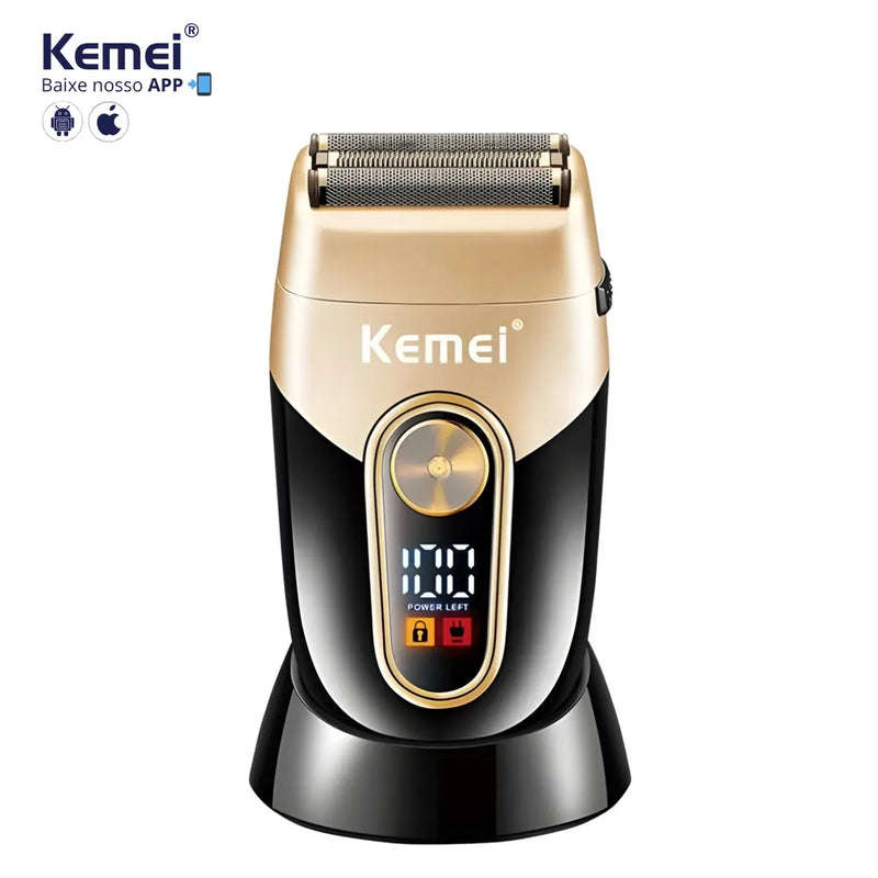 Barbeador Elétrico Profissional com Base Km-3209 | Kemei ®