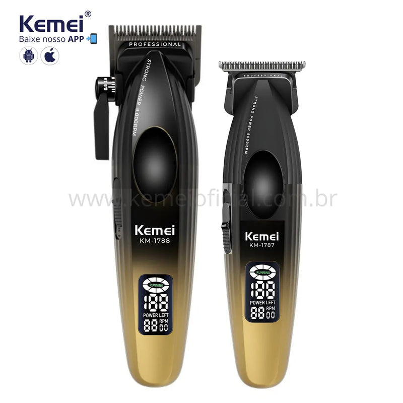 Kit Profissional Máquina de corte Km-1788 + Acabamento Km-1787 | Kemei ®