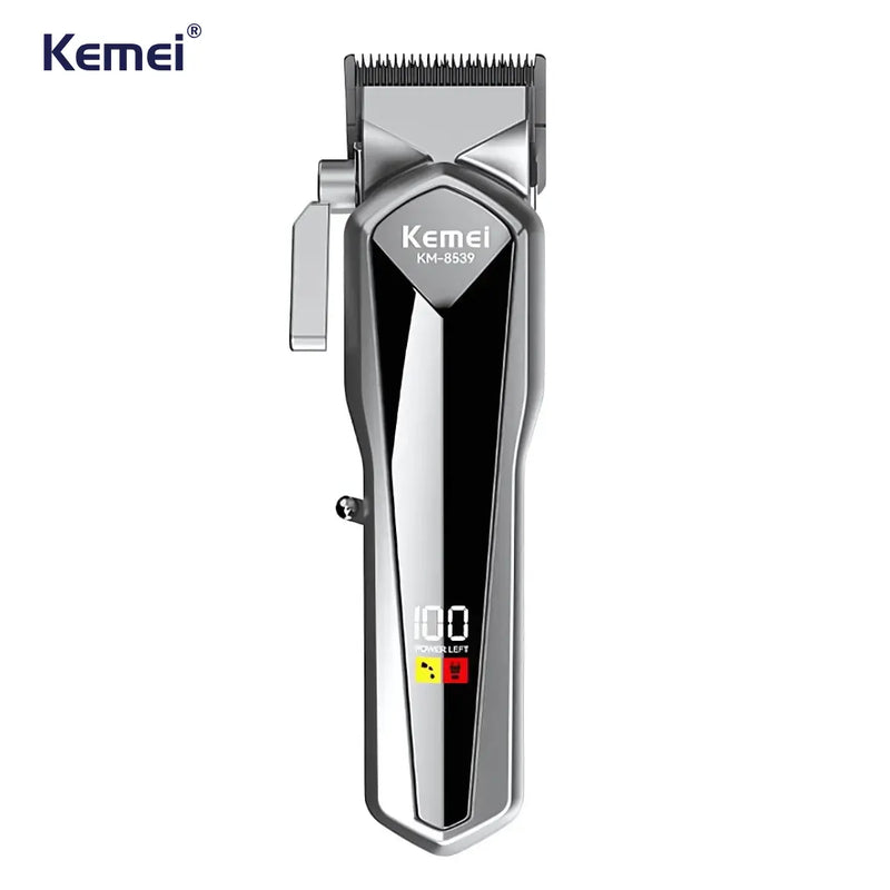 Máquina de Cortar Cabelo 8.000RPM Profissional Km-8539 Prata | Kemei ®