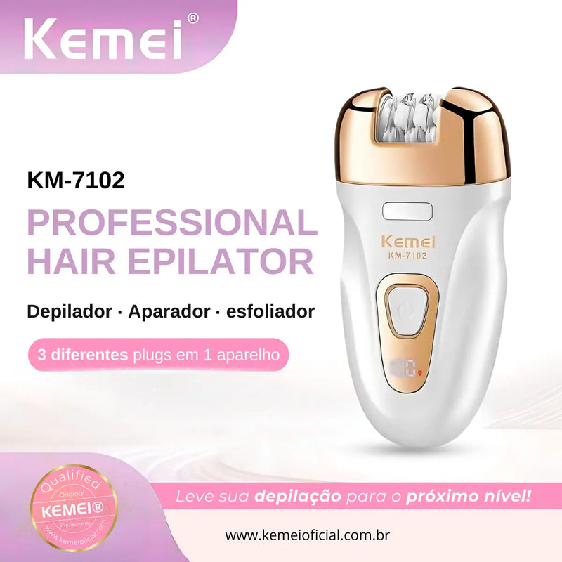 Depilador Feminino 3 em 1 Profissional km-7102 | Kemei ®