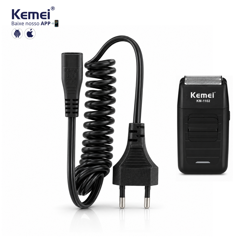 Cabo Carregador Para Barebador Elétrico Km-1102 | Kemei ®