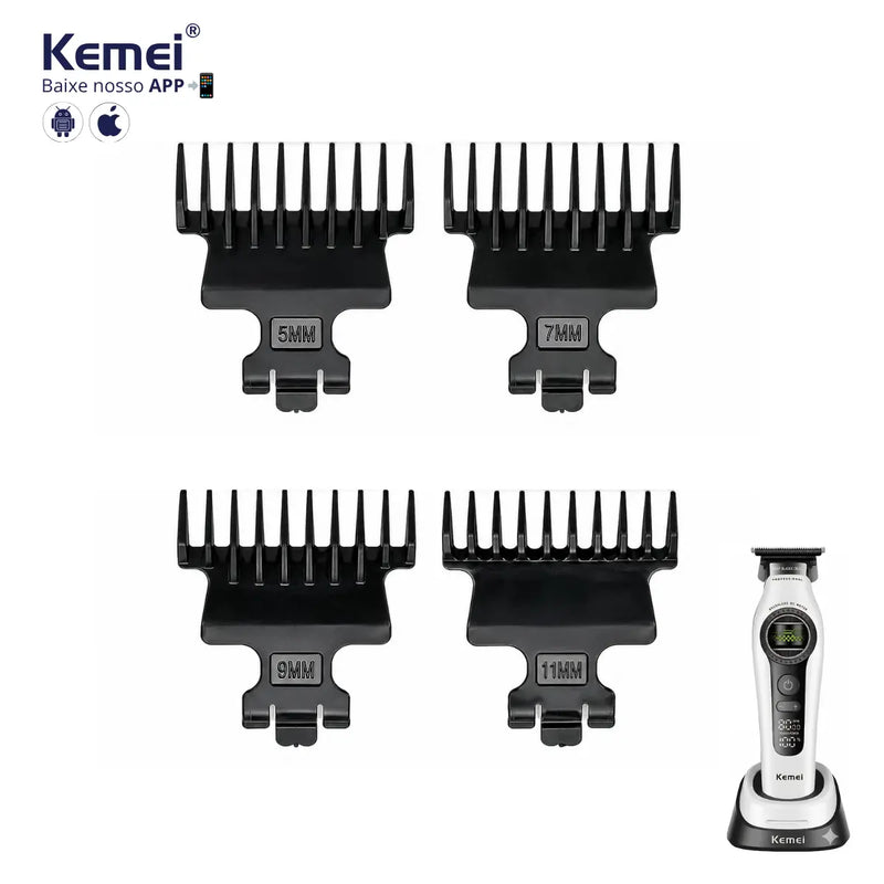 Kit 4x Pentes 5 7 9 11 mm Para Máquina KM-1595 | Kemei ®
