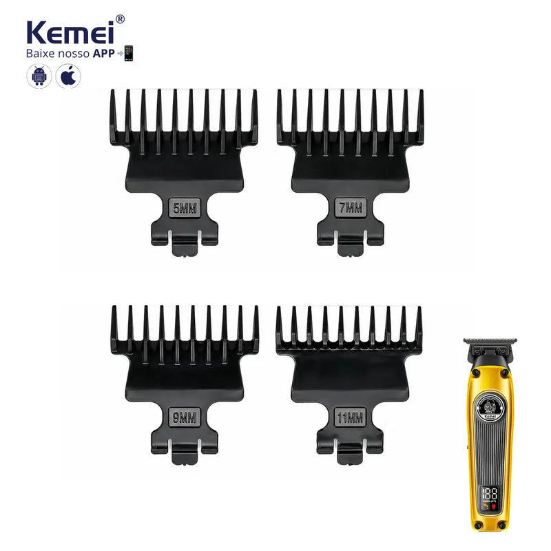 Kit 4x Pentes 5 7 9 11 mm Para Máquina KM-1855 | Kemei ®