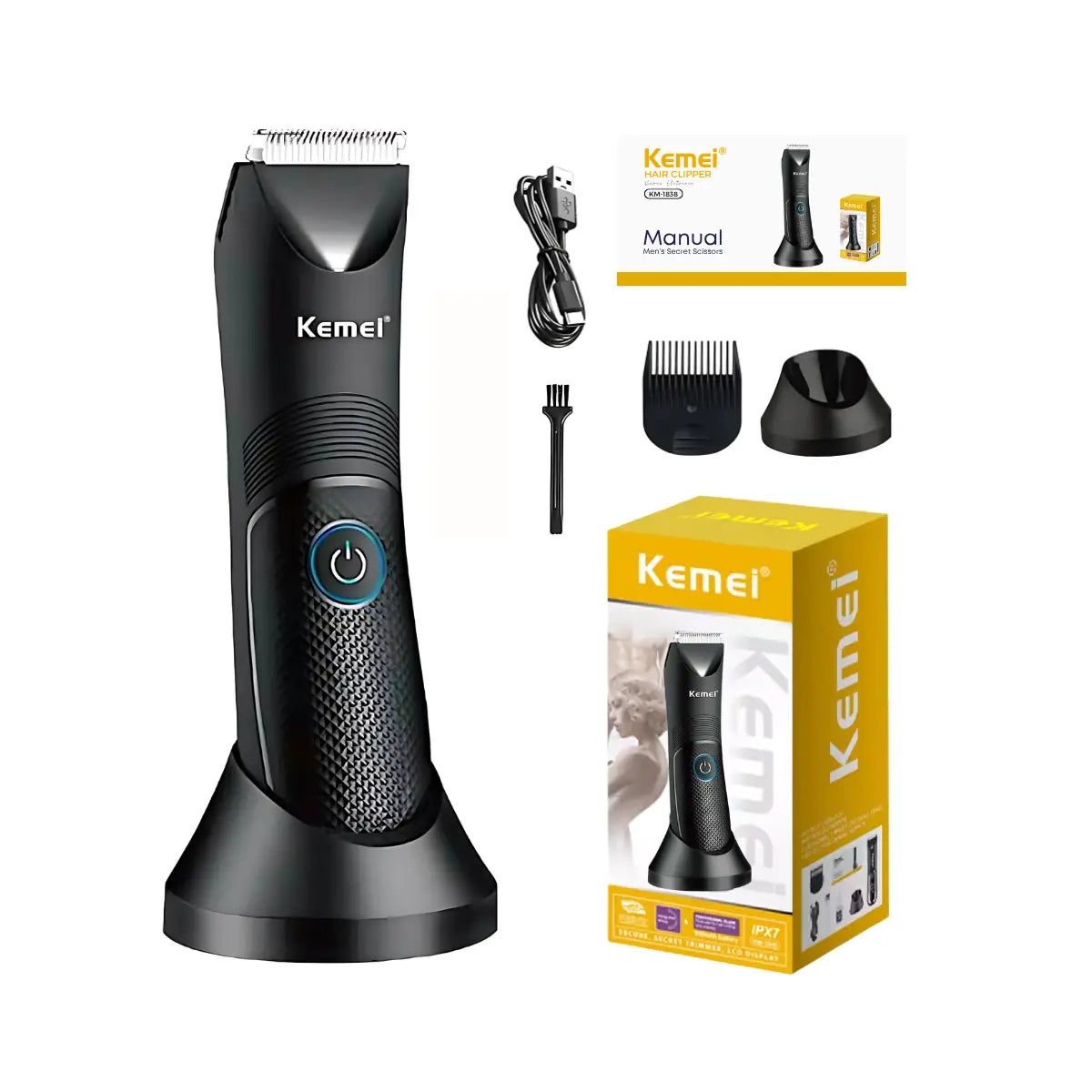 Aparador À Prova D'agua Km-1838 + Shaver Km-2024 | Kemei ®