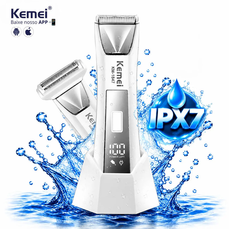 Aparador Íntimo 2 em 1 à Prova D'agua Lâminas de cerâmica Km-1847 | Kemei ®