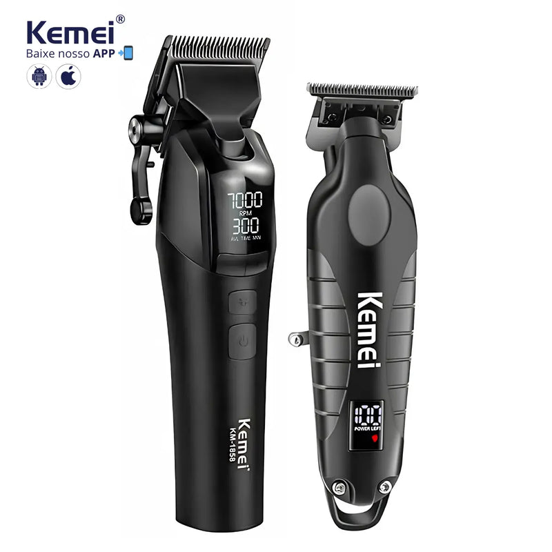 Kit Profissional Máquina de Corte 10w Km-1858 + Acabamento Km-2293 | Kemei ®