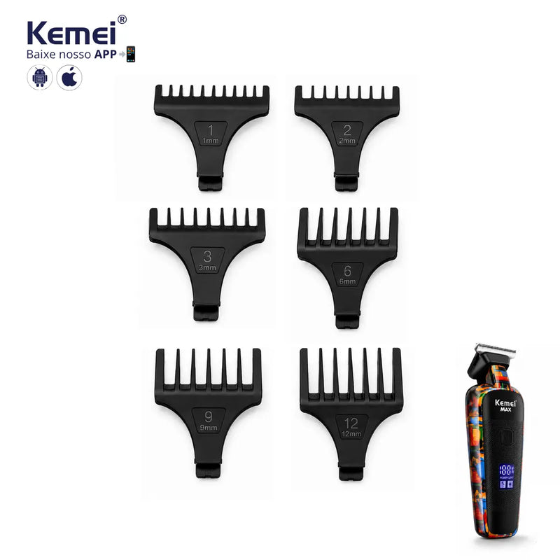 Kit 6x Pentes 1 2 3 6 9 12mm Para Máquina Km-5090 | Kemei ®