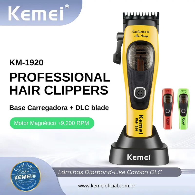 Máquina de Corte Motor Magnético 7.5W +Base Carregadora Km-1920 | Kemei ®