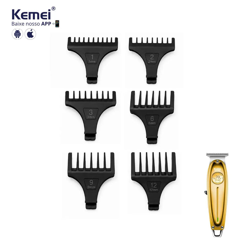 Kit 6x Pentes 1 2 3 6 9 12mm Para Máquina KM-1949 | Kemei ®
