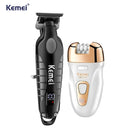 Kit Máquina Acabamento 0 Gap Km-2293 + Depilador Km-7102 | Kemei ®