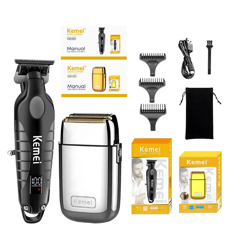 Máquina de Acabamento 0Gap Km-2293 + Shaver Km-TX1 | Kemei ®