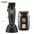 Kit Profissional Máquina de Corte Brushless Km-2230 + Shaver Km-T93 | Kemei ®