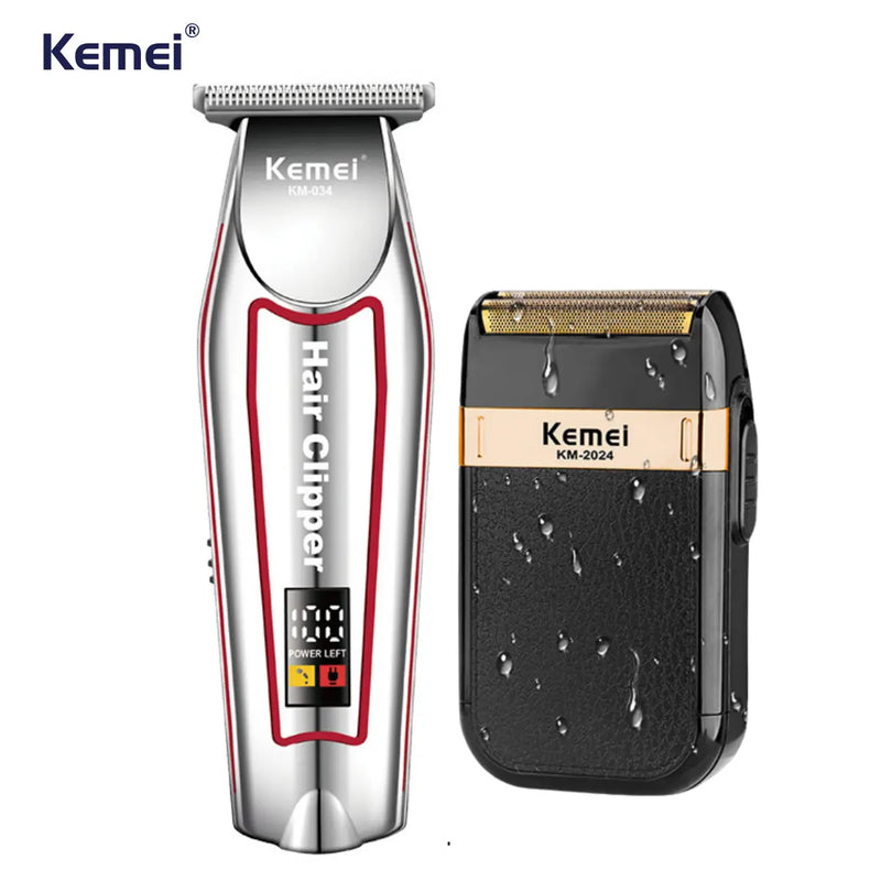 Maquina de Acabamento Km-034 + Barbeador Km-2024 | Kemei ®
