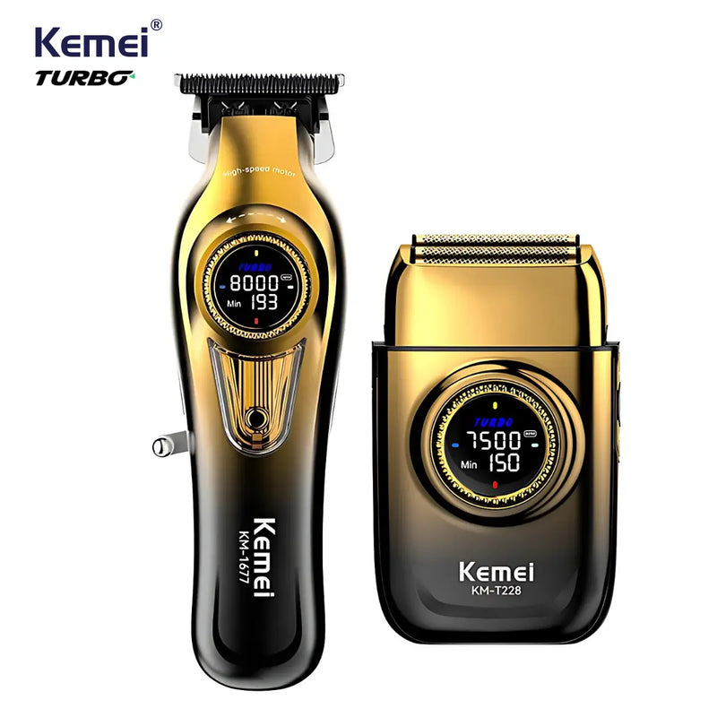 Máquina de Acabamento Turbo Km-1677 + Shaver 7.500RPM Km-T228 | Kemei ®