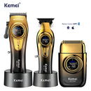 Kit Profissional Máquina de Corte + Acabamento + Shaver Km-8557 | Kemei ®