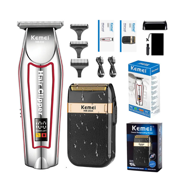 Maquina de Acabamento Km-034 + Barbeador Km-2024 | Kemei ®