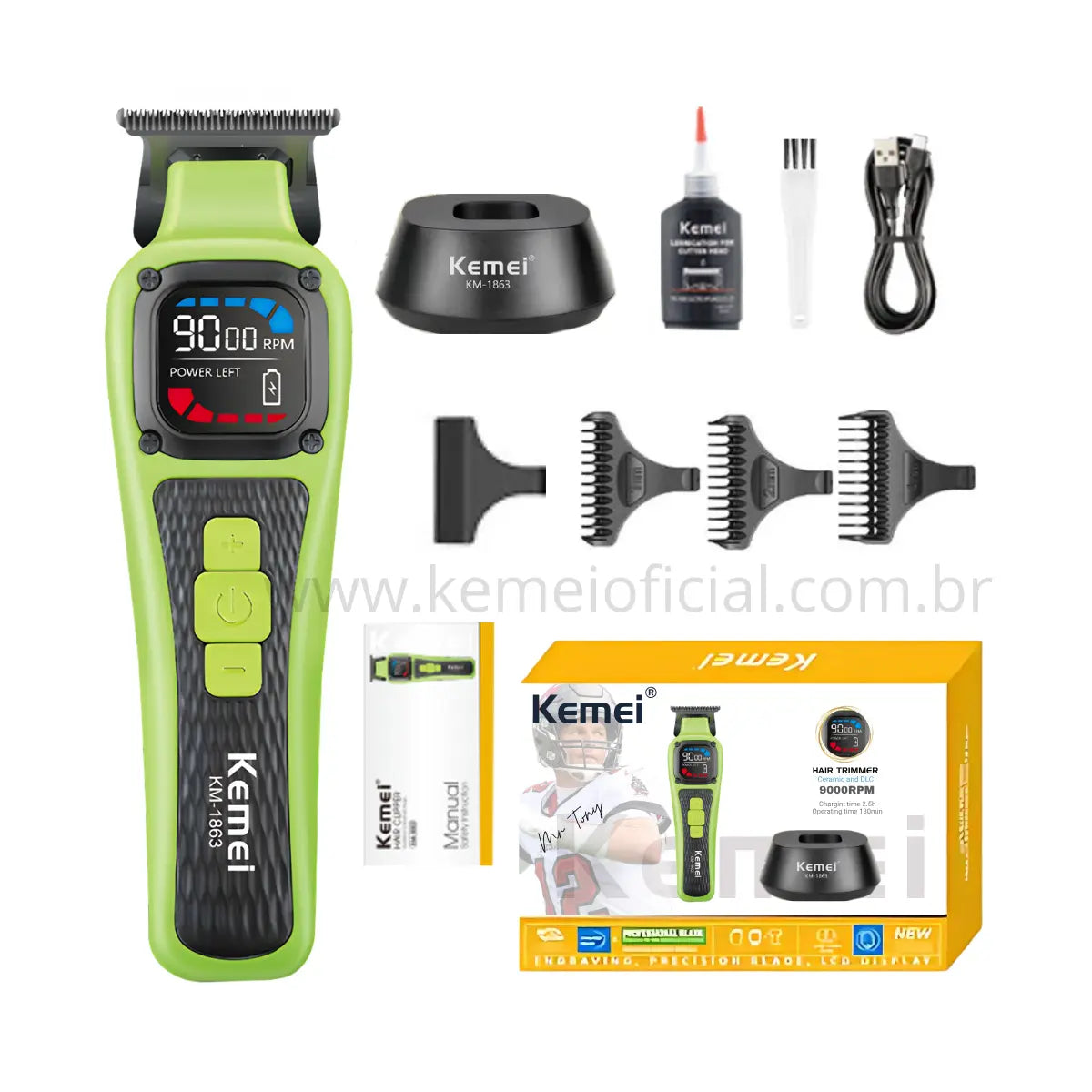 【3月】KeMi Máquina de Acabamento Profissional Km-1863 | Kemei ®