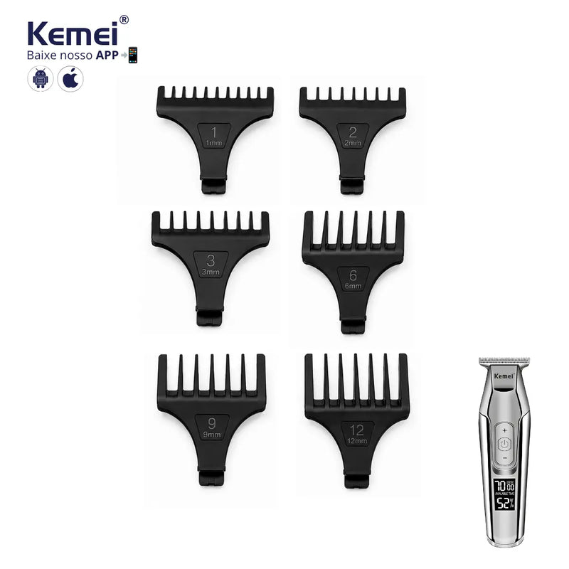 Kit 6x Pentes 1 2 3 6 9 12mm Para Máquina Km-5027 | Kemei ®
