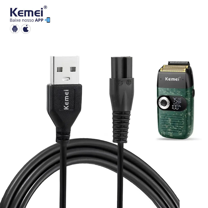 Cabo Carregador Para Barbeador Elétrico Km-2027 | Kemei ®
