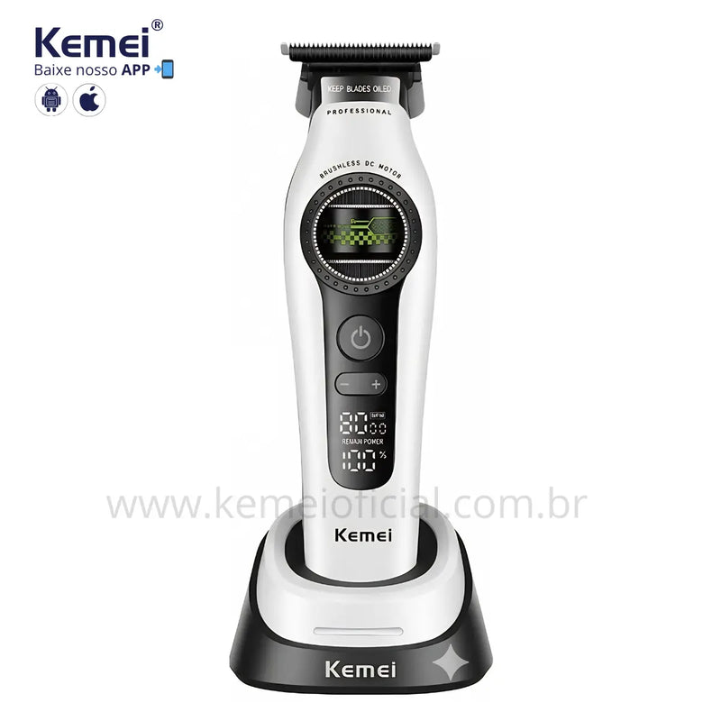 Máquina de Acabamento Brushless +Base Carregadora Km-1595 | Kemei ®