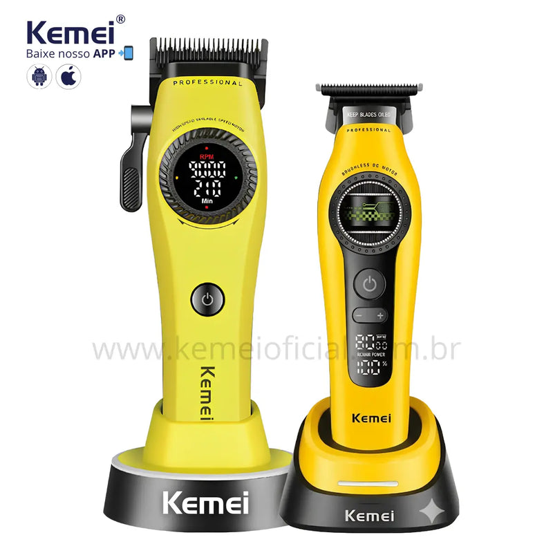 Kit Brushless Máquina de Corte Km-1735 + Acabamento Km-1595 | Kemei ®