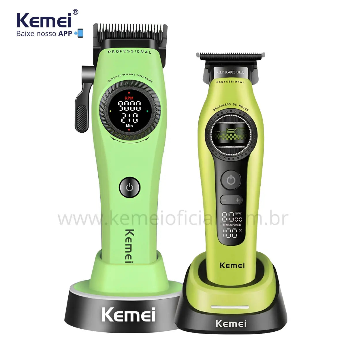 Kit Máquina de Corte Km-1735 + Acabamento Km-1595 | Kemei ®