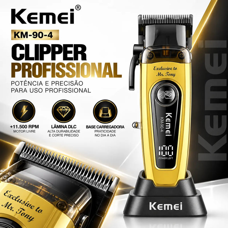 Máquina de Corte Profissional 10w +Base Carregadora Km-90-4 | Kemei ®
