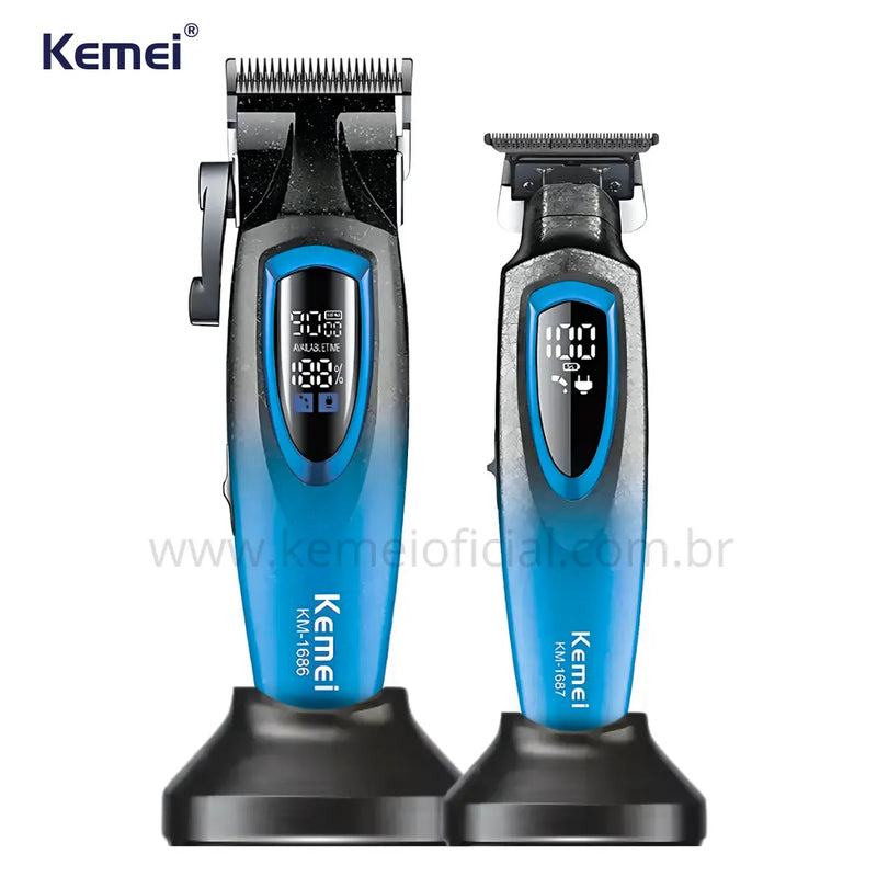 Kit Premium Corte + Acabamento com Base Km-8552 | Kemei ®