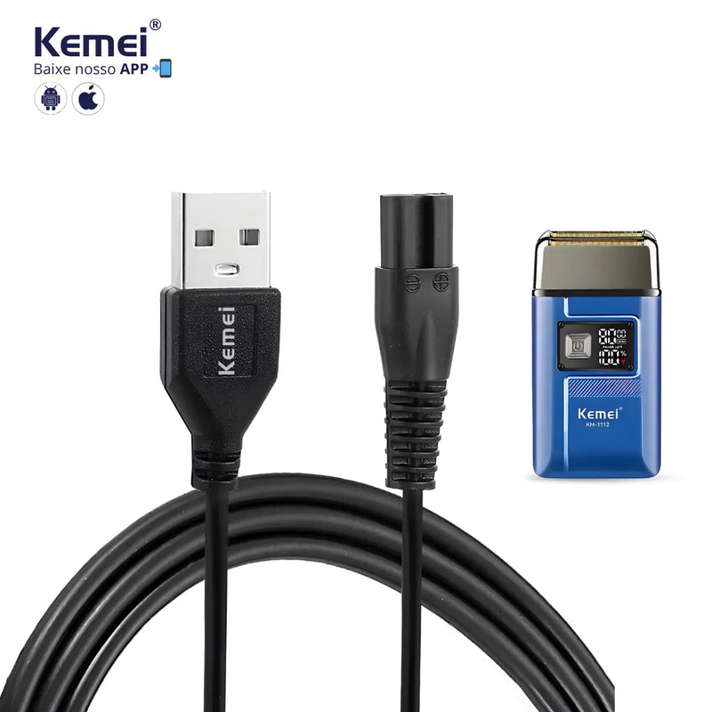 Cabo Carregador Para Barbeador Elétrico Km-1112 | Kemei ®