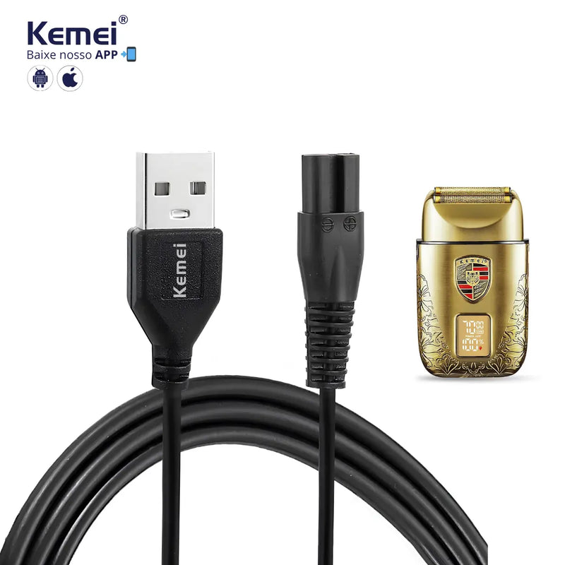 Cabo Carregador Para Barbeador Elétrico Km-T93 | Kemei ®