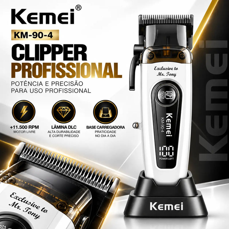 Máquina de Corte Profissional 10w +Base Carregadora Km-90-4 | Kemei ®