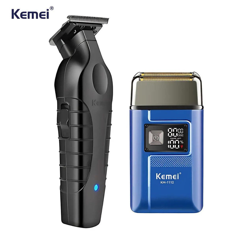 Máquina de Acabamento Km-2299 + Barbeador 8.000 RPM (resistente a água) Km-1112 | Kemei ®
