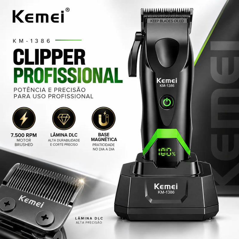 Lançamento Máquina de Corte Profissional +Base Carregadora Km-1386 | Kemei ®